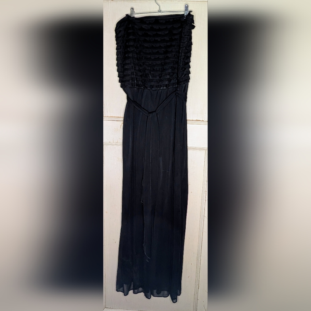 Connected Apparel Classic Black Pants Suit With Belt